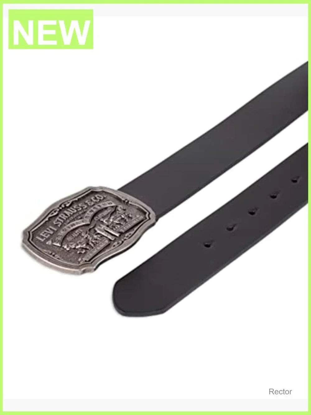 Men's Leather Belt with Removable Plaque Buckle, Western Style, Casual